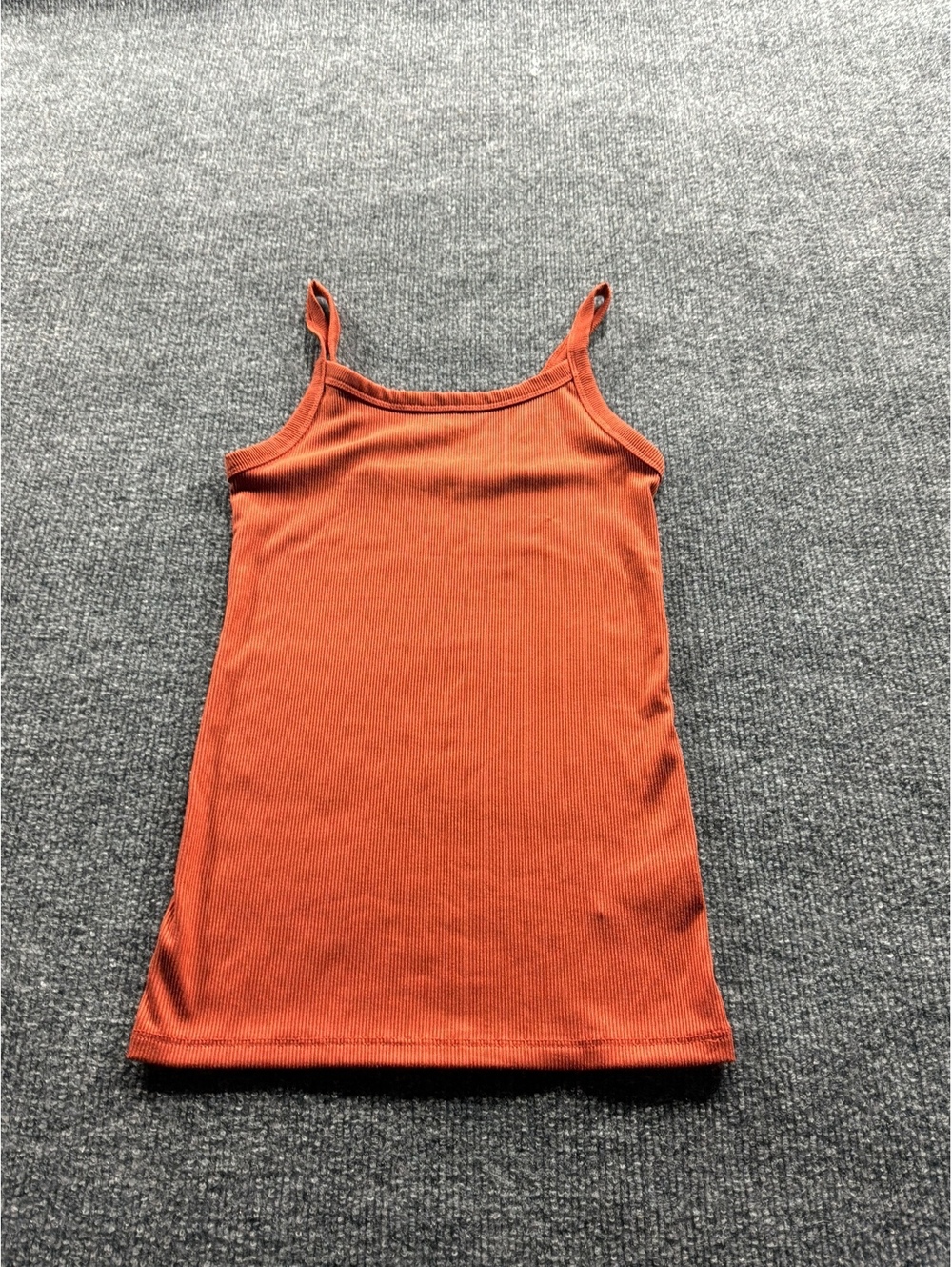 No Boundaries Women's Rust Orange Ribbed Tank Top XS